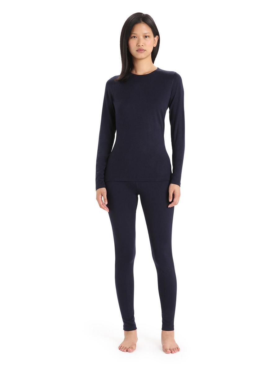 Women's Icebreaker Merino 200 Oasis Thermal Leggings Base Layers Midnight Navy | CA 1030MQZA